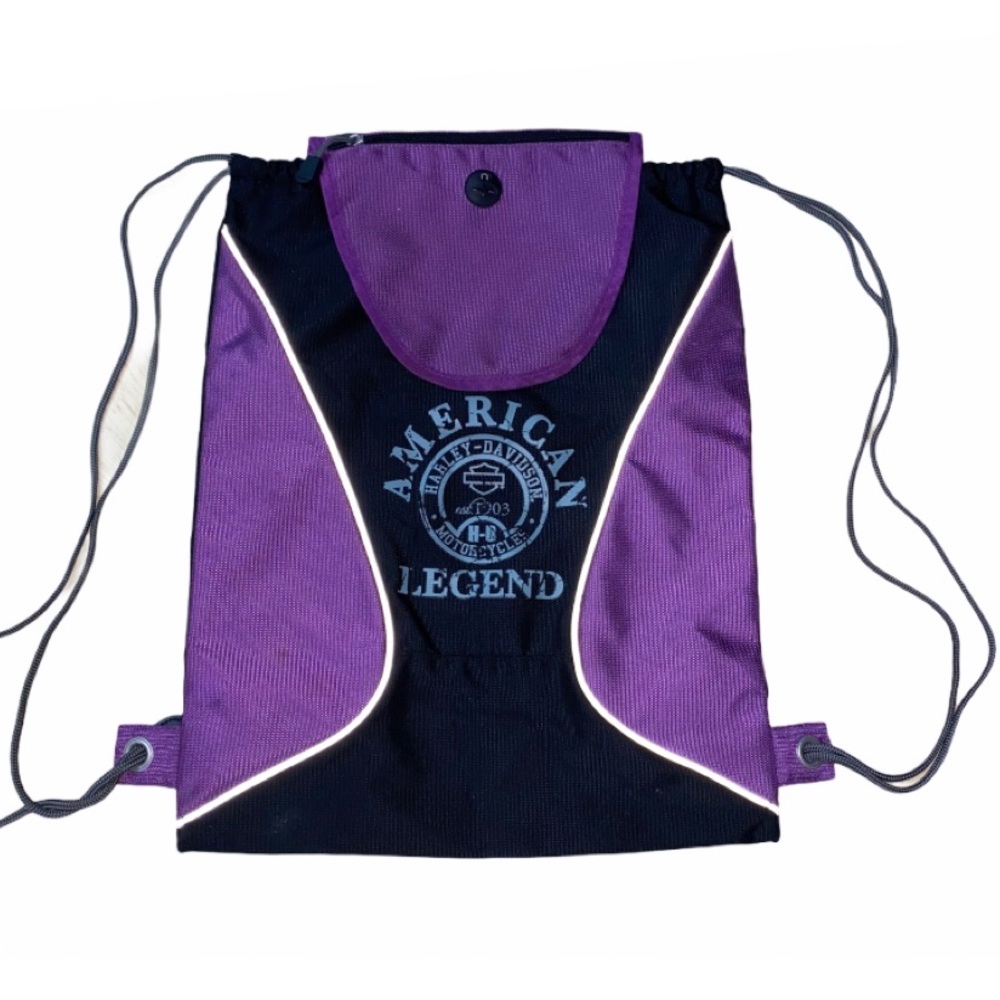 NWOT Harley-Davidson Black & Purple Drawstring Bag